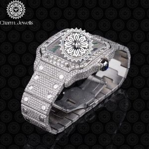 Charm_Jewells Luxury Women's Stainless Steel <b>Watch</b> Rectangle Case 34mm Analog <b>Mechanical</b> Movement Sapphire Crystal Diamond Bezel - Product Image 3