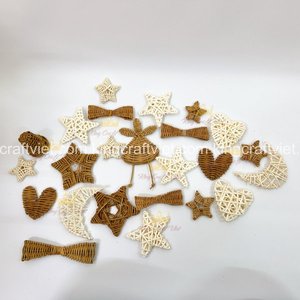 Adornos de Corazón de Ratán Hechos a Mano al por Mayor, Decoración Colgante Tejida Natural para Bodas, Navidad, Fiestas, Decoración del Hogar, Regalos y Manualidades - Product Image 3