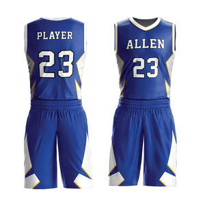 Ensemble de maillots de basket-ball unisexes de qualité supérieure, imprimé avec logo, confortable, respirant, grande taille, 100% polyester, antibactérien - Product Image 6