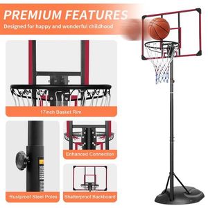 Portable Basketball Hoop System 7.5ft/9.2ft/32 Inch Adjustable Stand with Wheels for Youth & Adults Indoor Outdoor Use - Product Image 4