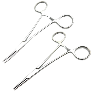 คีมหนีบหลอดเลือด Hemostat Mosquito Forceps แบบโค้งและตรง ฟันเหล็กกล้าไร้สนิม สำหรับการผ่าตัดขนาดเล็ก ชุดเครื่องมือผ่าตัดด้วยมือ ได้รับการรับรองมาตรฐาน CE - Product Image 2