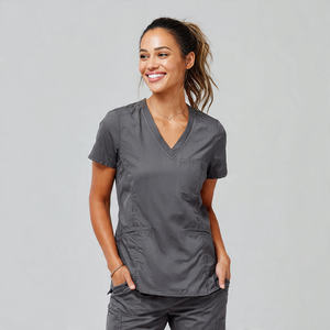 Blouse médicale tricotée personnalisée unisexe, uniformes d'hôpital avec tissu respirant et confortable et couleurs sur mesure - Product Image 2