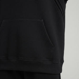 Sudadera con Capucha Unisex Negra para Invierno, Impresión Digital, Color Liso, Cordón Ajustable en la Capucha, Bolsillo Delantero, Manga Larga, Ropa Casual - Product Image 6