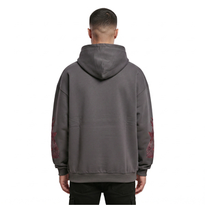 Sweat à capuche ample brodé pour homme, manches longues, décontracté, 100 % coton molletonné, coupe ample, épaules tombantes, style baggy - Product Image 2