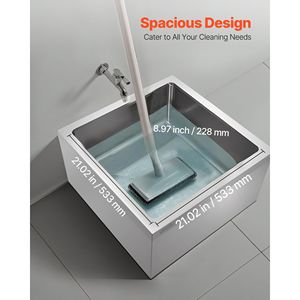 Supporto a Parete 3-in-1 in Acciaio Inox 304 per Lavaggio Pavimenti con Scanalatura a X, 24 x 24 x 13 pollici, per Mop X-Force e X-Act - Product Image 2