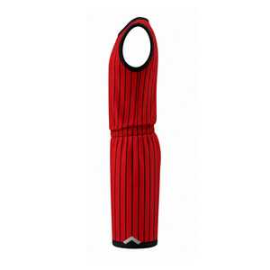 Red Striped Basketball Uniform Set 23 Number Sleeveless Jersey and Short Moisture Wicking <b>Athletic</b> Reversible Basketball Uniform - Product Image 5