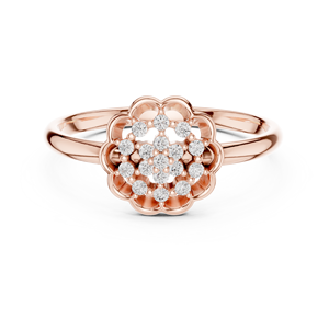 Bague de fiançailles de luxe en moissanite à grappe florale, en argent sterling 925 / or rose 10K 14K 18K, plaqué or 14K pour femme - Product Image 1