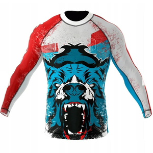 <b>Men's</b> Long Sleeve <b>Compression</b> Rash Guard Breathable Sublimated Sports <b>Shirt</b> For BJJ MMA Training And Fitness - Product Image 4