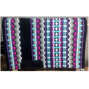 Manta y almohadilla para silla de montar de exhibición occidental de calidad premium con diseño personalizado, forro polar, color y tamaño personalizados, manta de exhibición de lana de Nueva Zelanda - Product Image 3