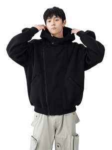 Wholesale Manufacture 280 Gsm Oversized Quarter <b>Zip</b> Pullover Hoodie Drop Shoulder Heavy Weight 100% Cotton Winter Men High - Product Image 5