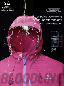 Chaqueta Impermeable con Capucha Unisex Bloodline, Manga Larga, Estampada, Azul Claro, Ropa de Invierno para Exteriores - Product Image 1