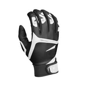 Full Finger Baseball Gloves Leather Black <b>White</b> Non-Slip Hook Loop Closure Adults Right Handed Pitcher Batting All Seasons - Product Image 3