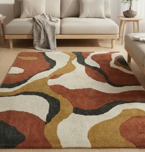 Luxury Modern Hand Tufted Non-Slip Abstract Wool Area <b>Rug</b> for Living Room Bedroom Hotel and Home Decor - Product Image 1