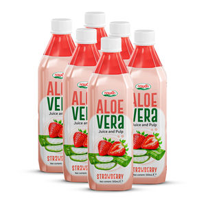 Bebida Natural de Fresa y Aloe Vera, Botella PET de 500 ml, Infusión de Frutas Saludable, Venta al por Mayor para Importadores Internacionales B2B - Product Image 1