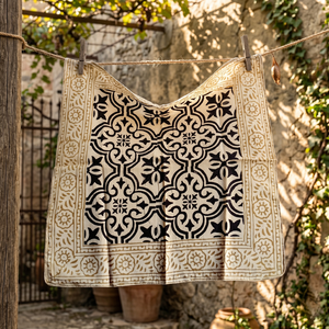 Pañuelo Bandana Hecho a Mano con Estampado de Bloques, 100% Algodón Indio, Accesorio de Moda Boho, Pañuelo de Algodón Paisley Estampado a Mano - Product Image 6