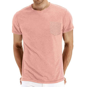 Men's Custom Crew neck Plain T-<b>Shirt</b> with Chest Pocket Breathable fabric Regular Fit T-<b>shirt</b> Jersey For Men's with low MOQ - Product Image 5