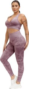 Los más vendidos para mujer en 2026. Conjunto de Yoga de 3 Piezas para Mujer, Leggings de Cintura Alta, Sujetador Deportivo, Embalaje Personalizado Disponible - Product Image 4