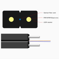 Vente directe du fabricant : Câble à fibres optiques GJXH, câble papillon intérieur 1B6, longueur personnalisable pour la communication par fibre optique