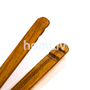 Pinces à nourriture en teck miniatures écologiques, durables, sans peinture ni vernis, halal, personnalisées pour la cuisine - Product Image 3
