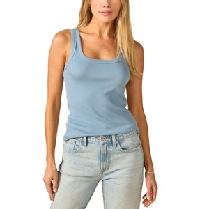 Camiseta Deportiva Casual de Verano para Mujer, Top sin Mangas, Color Sólido Personalizado, Transpirable, de Secado Rápido, Ecológica, 100% Algodón Rib - Product Image 4