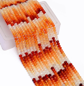 Cuentas facetadas de ópalo de fuego mexicano natural de 5 mm, calidad AAA+, piedras preciosas sueltas con tonalidades para la fabricación de joyas - Product Image 1