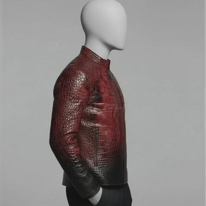 Fashion <b>Leather</b> Outerwear With Custom Textured Design And Stylish Cut For Casual Everyday Outfits Embossed <b>Leather</b> <b>Jacket</b> - Product Image 3