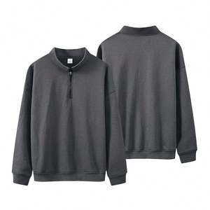 Sweat-shirt à col montant brodé personnalisé pour homme, 1/4 zip, respirant, écologique, épais, pour la gym, collection automne - Product Image 4