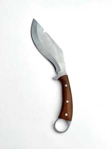Cuchillo de Carnicero Curvo de Acero Forjado a Mano con Mango de Micarta Marrón, Herramienta Culinaria - Product Image 3