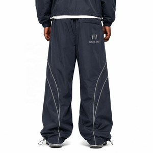 Custom <b>Polyester</b> Blank Oversized Reflective men's pants Waterproof Windproof Track Pants Lightweight Nylon <b>Jogger</b> Sweatpants - Product Image 3