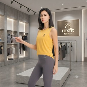REXFITSPORTS 2026 Camiseta Deportiva sin Mangas Personalizada para Mujer, Camiseta de Yoga y Fitness, Fabricante de Ropa Deportiva de Marca Privada - Product Image 2