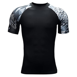 High Quality Men <b>Compression</b> T <b>Shirt</b> Rash Guard Short Sleeve Swim <b>Shirt</b> UV Protection OEM Bulk Supplier - Product Image 3