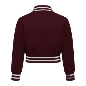 Custom <b>Winter</b> Luxury Women's Cropped College <b>Jacket</b> Chenille Embroidery Letterman Wool Quilted Cotton Lining Varsity Stylish - Product Image 5