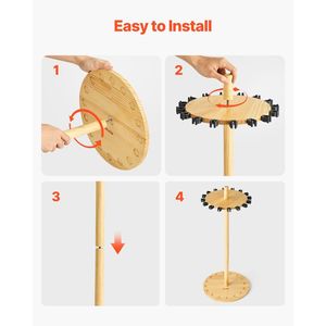 Support de rangement pour cannes à pêche à 16 pôles en bois pour garage, organisateur de cannes à pêche, support au sol peu encombrant - Product Image 4