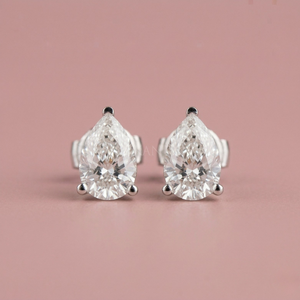 Boucles d'oreilles en diamant exquis 2.0Ct Pear Lab Grown en or massif 10K 14K 18K Boucles d'oreilles en diamant poire étincelante Cadeau pour elle - Product Image 1