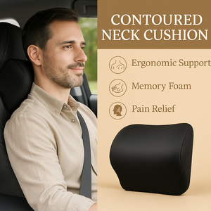 หมอนรองเอวระบายอากาศสำหรับที่นั่งในรถเมมโมรีโฟมสะดวกสบายรองรับพนักพิงศีรษะที่คอบรรเทาอาการปวดคอ - Product Image 3