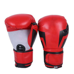 Gants de boxe en cuir noir avec fermeture Velcro, respirants, pour adultes, équipement d'entraînement unisexe - Product Image 5