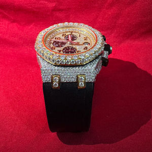 Montre de luxe automatique mécanique à quartz pour hommes et femmes, style Hip Hop, avec moissanite VVS couleur D, design glacé, cadran en verre - Product Image 1