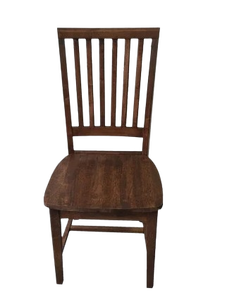 Chaise de salle à manger moderne Lioresea en teck, réglable en hauteur, avec dossier à lattes, pour la maison et la restauration - Product Image 1