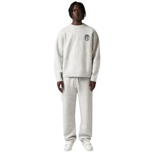 Suéter de Punto Gris Jaspeado, Algodón Suave de Primera Calidad, Casual, Cómodo, Manga Larga, Corte Holgado para Uso Diario - Product Image 6