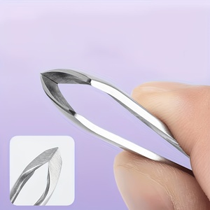 Mini coupe-cuticules en acier inoxydable, mâchoire de 10 mm, forme biseautée, lame incurvée, pointe affûtée, portable, pour usage manuel, style simple pour adulte - Product Image 5