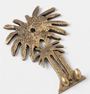 Premium Gold Palm Tree Wall <b>Hook</b> Metal Decorative Handmade Novelty Design Single <b>Hook</b> Plant Pattern Stylish Home Decor - Product Image 2