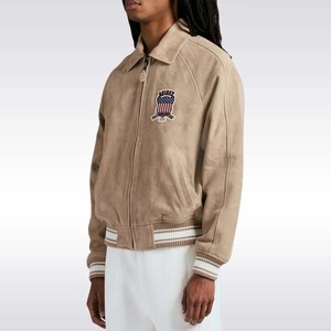 <b>Men</b>’s Limited Edition Avirex <b>Suede</b> Bomber <b>Jacket</b> with USA Patch - Product Image 4