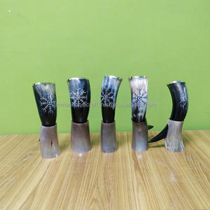 Cuerno Vikingo para Beber con Soporte, Hecho de Cuerno Natural de Buey y Vaca, para Cerveza y Bebidas, a Precio Económico - Product Image 5