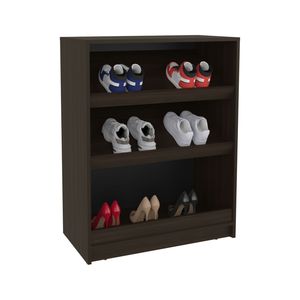 Scarpiera a 3 livelli Toby autoportante con ripiani aperti, finitura noce, per ingresso o ripostiglio - Product Image 2