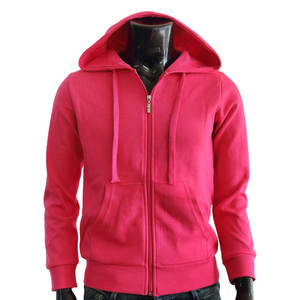 <b>Pink</b> Hooded Zip-Up Sweatshirt 100% Cotton Fleece Regular Fit Casual Wear Autumn Style - Product Image 2
