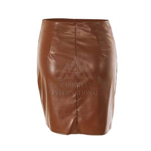 Falda de cuero de cordero extra suave para mujer, nueva, elegante, en todos los colores y tallas, a la venta. - Product Image 3