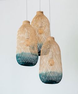 Signature Creative Gradient Design Bamboo Lampshade Handmade Woven Ceiling Pendant <b>Light</b> <b>Fixture</b> <b>Rustic</b> Chandelier - Product Image 2