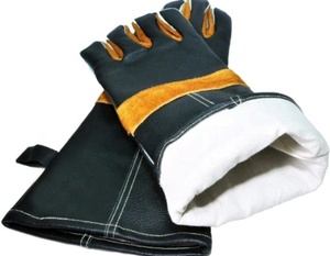 Guantes de cuero dividido de vaca de talla XL para trabajos de construcción y soldadura, guantes de seguridad de goma anticorte impermeables resistentes al fuego - Product Image 2