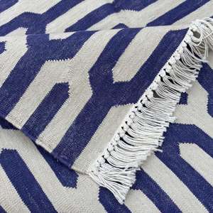 Tapis en coton à tissage plat avec des motifs intemporels faits à la main ethnique élégant 014 - Product Image 4