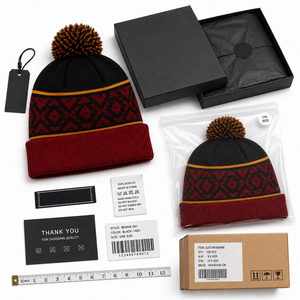 Gorro de Punto Personalizable con Pompones, Bordado 3D y Letras con Impresión en Relieve de Goma, 100% Acrílico, Unisex, para Adultos, Gorro de Invierno - Product Image 6